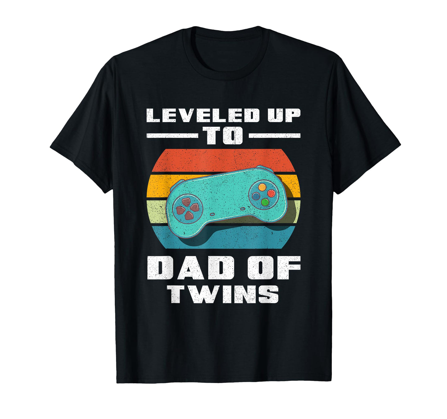 Leveled Up To Dad Twins Gaming T-Shirt - Fun Novelty Design for Adults - T-Shirt, Sweatshirt, Hoodie