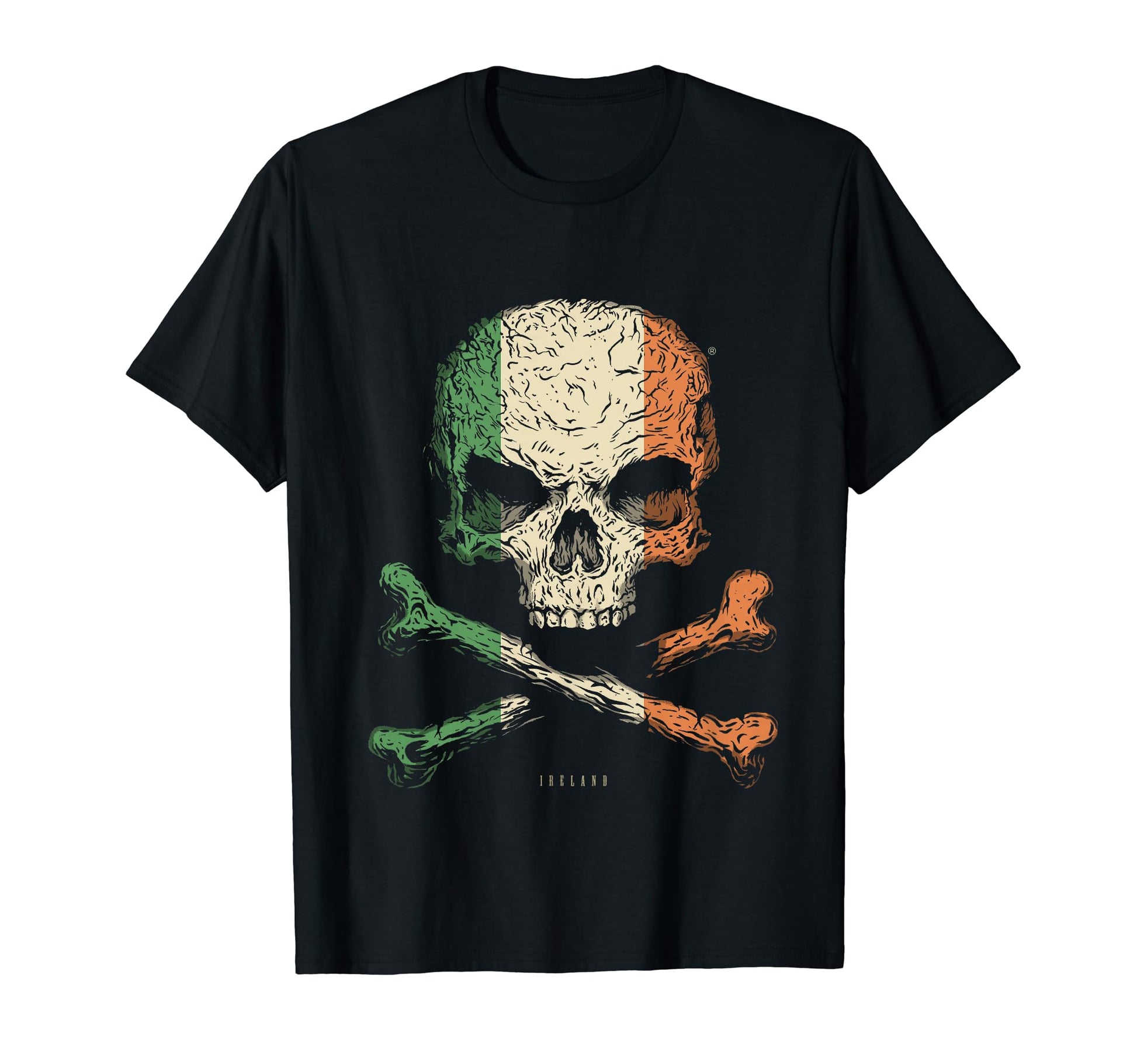 Skull Crossbones Ireland Flag T-Shirt - Fun Novelty Design Men Women - T-Shirt, Sweatshirt, Hoodie