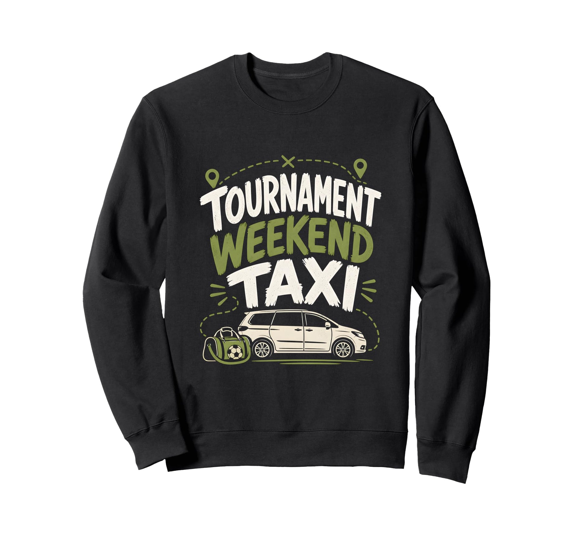 Funny Soccer Tournament Taxi Mom Sweatshirt - Minimalist Print for Adults - T-Shirt, Sweatshirt, Hoodie