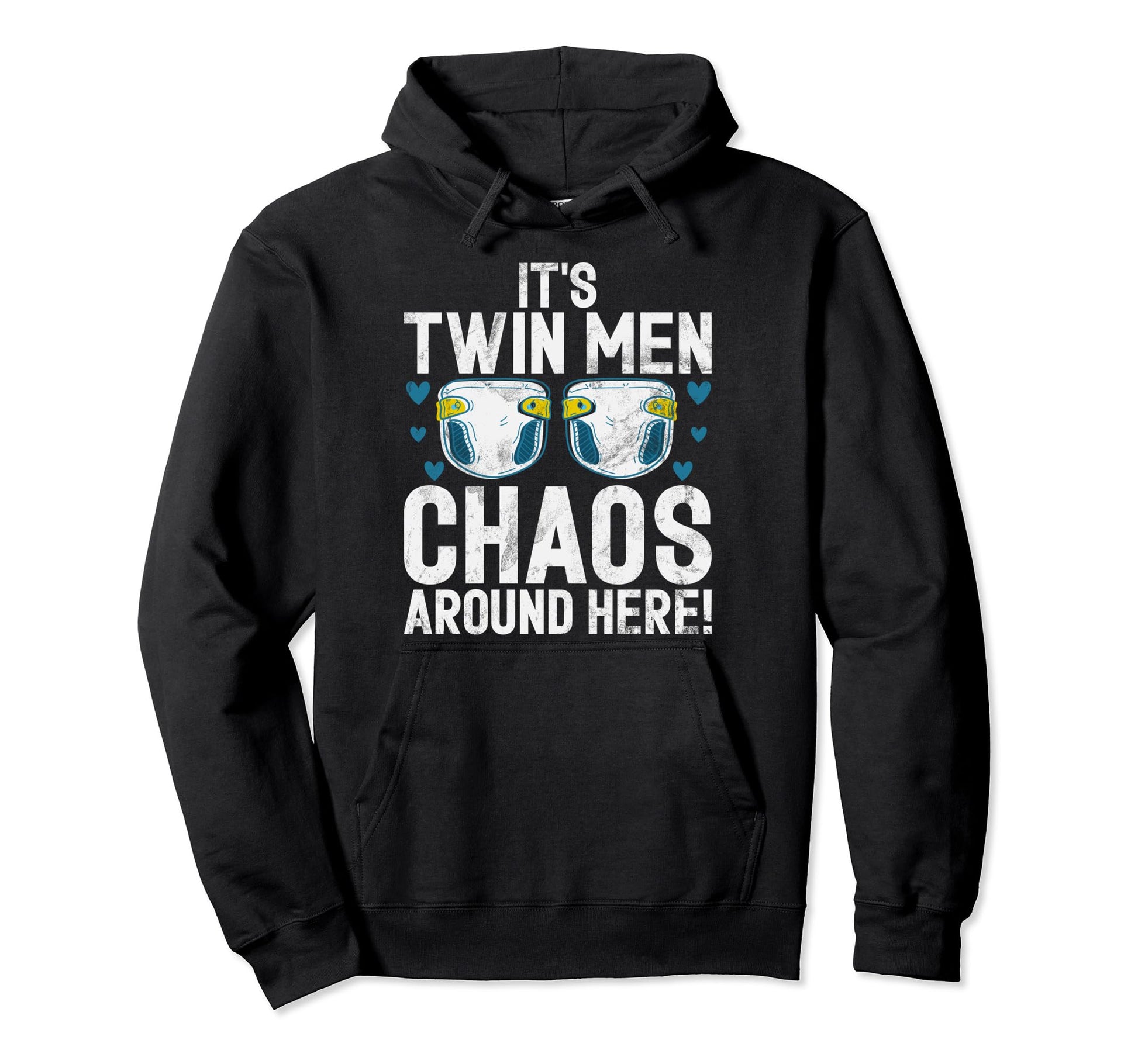 Its Twin Chaos Around Here Twin Dad Hoodie - Graphic Print Unisex - T-Shirt, Sweatshirt, Hoodie