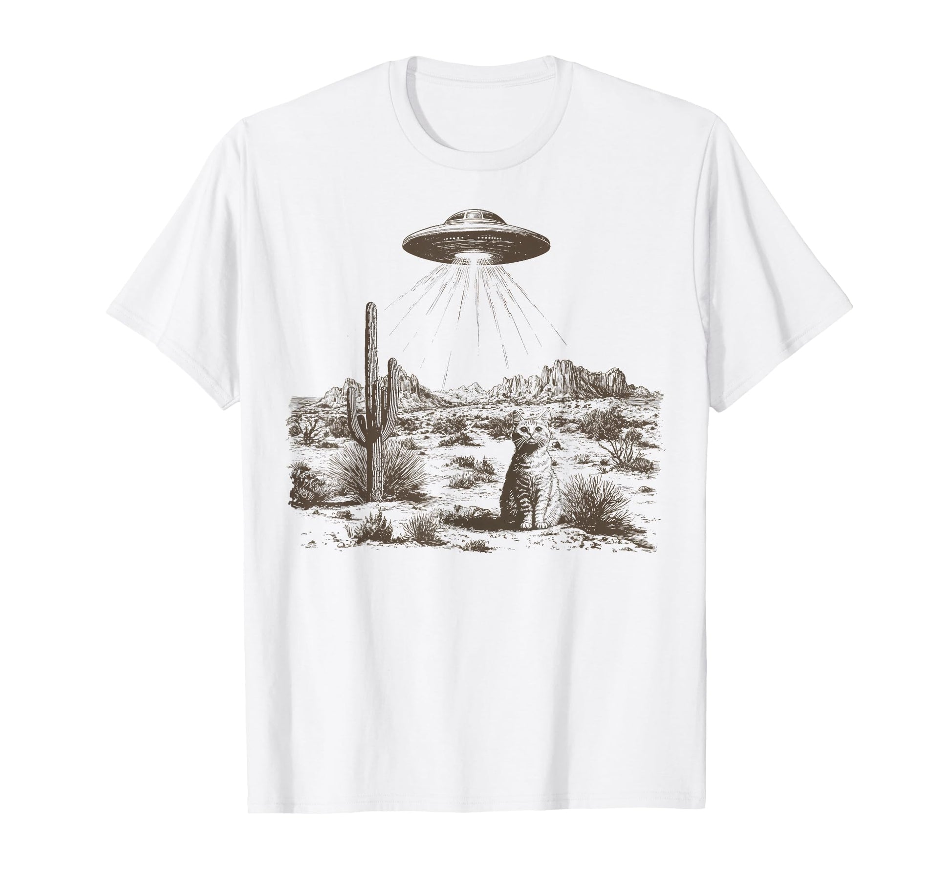 Western Ufo Alien Rodeo Cowboy Cat T-Shirt - Streetwear Style for Adults - T-Shirt, Sweatshirt, Hoodie