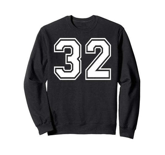 32 Number Thirty Two Team Sports Sweatshirt - Aesthetic Graphic Unisex - T-Shirt, Sweatshirt, Hoodie