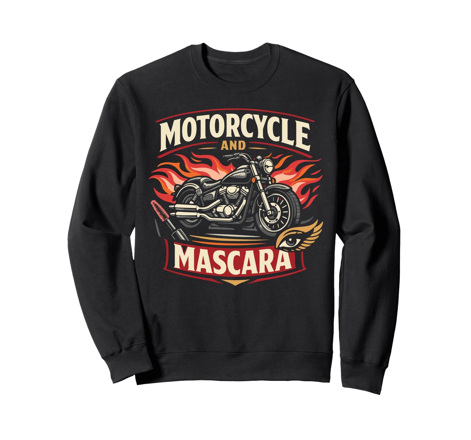 Motorcycle Biker Female Sweatshirt - Custom Art Print Unisex - T-Shirt, Sweatshirt, Hoodie