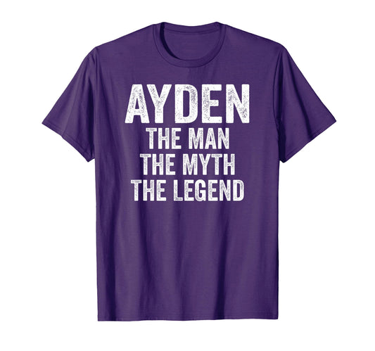 Ayden Myth Legend First Name Ayden T-Shirt - Minimalist Print for Adults - T-Shirt, Sweatshirt, Hoodie