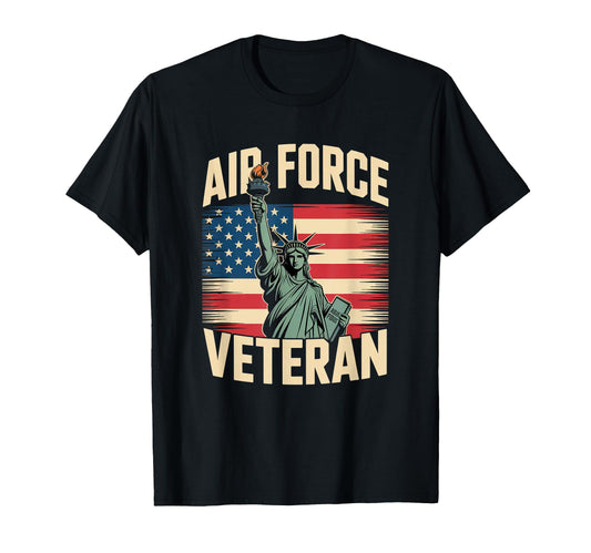 Air Force Veteran Us American Flag Dad T-Shirt - Novelty Apparel Unisex - T-Shirt, Sweatshirt, Hoodie
