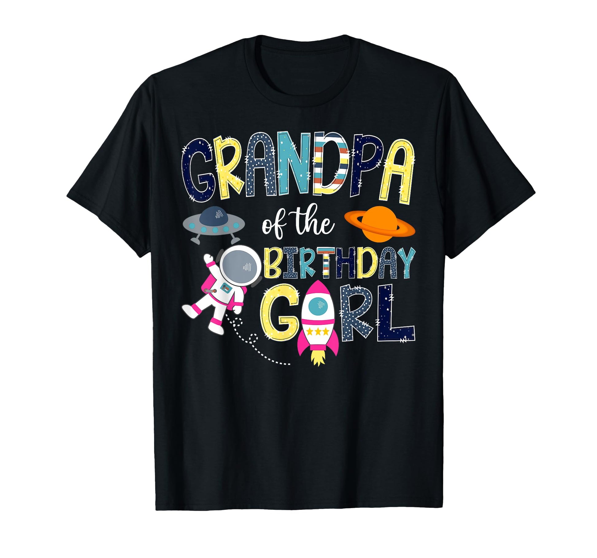 Grandpa Birthday Space Astronaut Family T-Shirt - Unique Graphic Unisex - T-Shirt, Sweatshirt, Hoodie