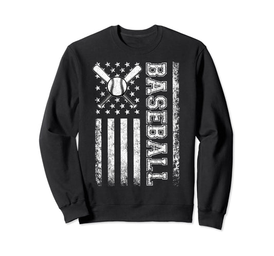 American Flag Baseball Flag Dad Mom Sweatshirt - Streetwear Style Unisex - T-Shirt, Sweatshirt, Hoodie