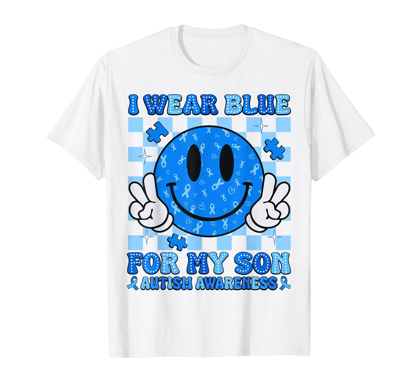 I Wear Blue My Son Autism Awareness T-Shirt - Minimalist Print Unisex - T-Shirt, Sweatshirt, Hoodie