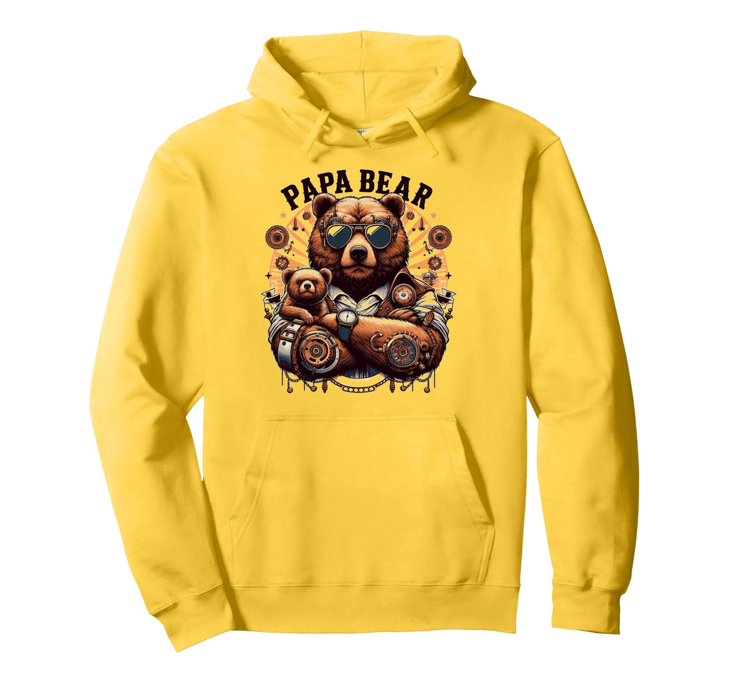 Papa Bear Funny Mechanic Bears Animal Hoodie - Minimalist Print Unisex - T-Shirt, Sweatshirt, Hoodie