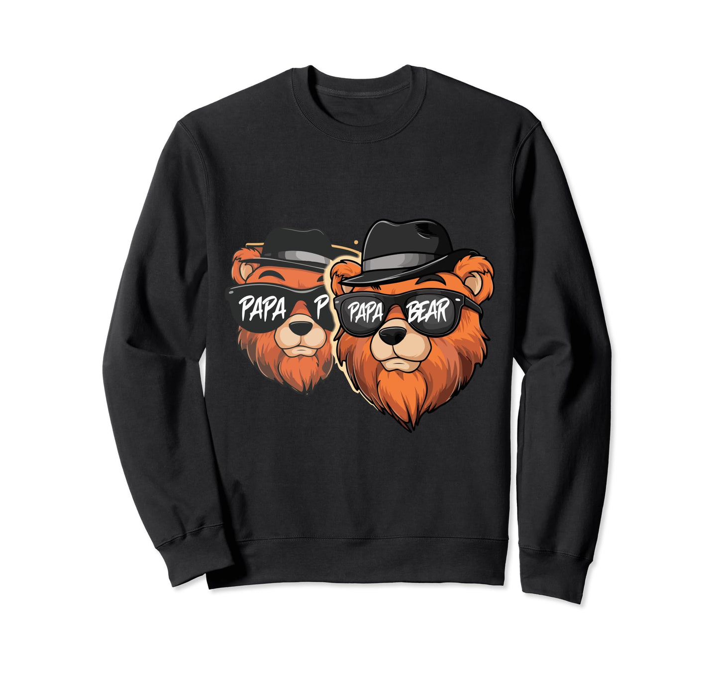 Papa Bear Face Wearing Sweatshirt - Fun Novelty Design for Adults - T-Shirt, Sweatshirt, Hoodie