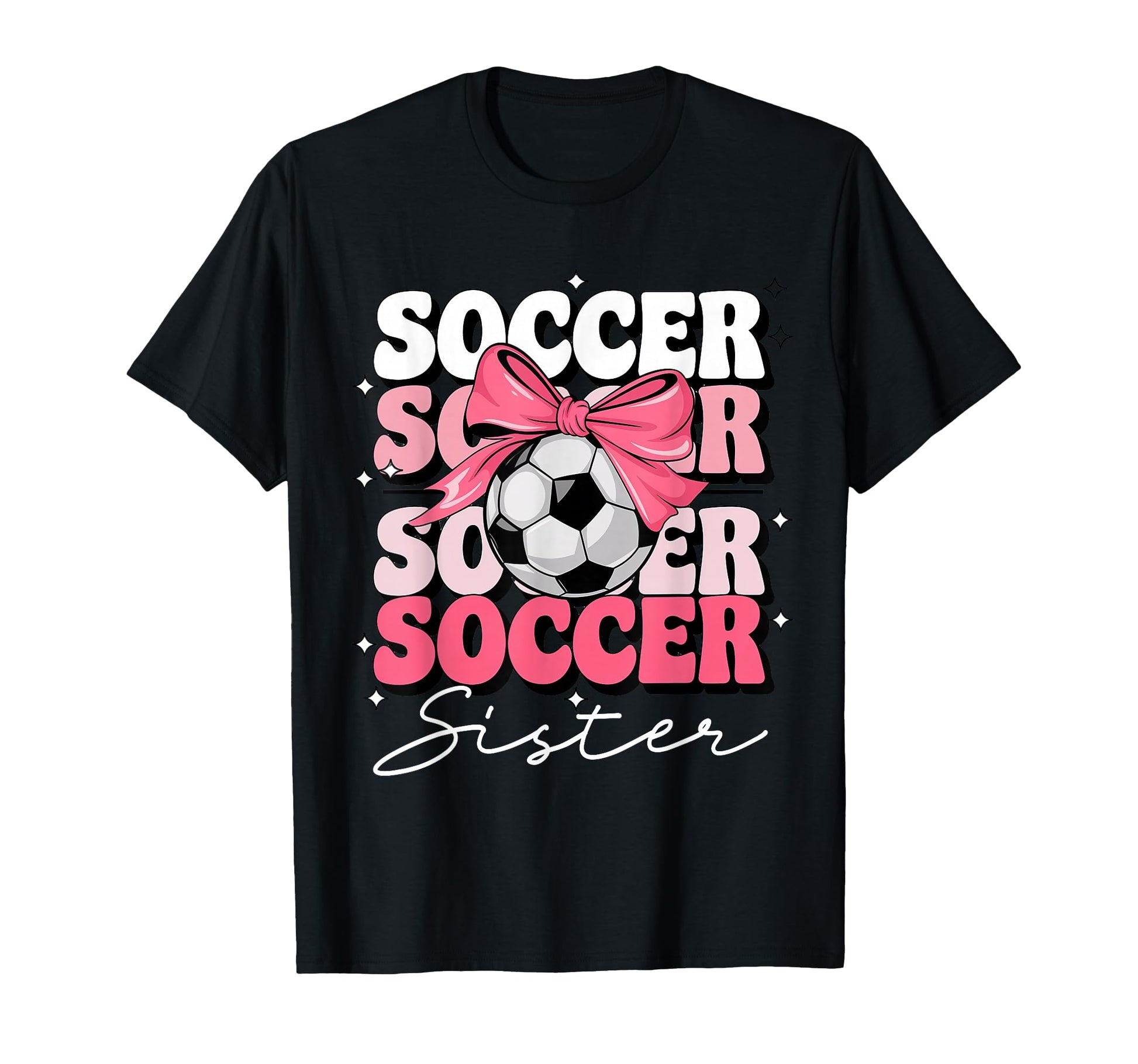 Groovy Soccer Sister Coquette Bow Soccer T-Shirt - Trendy Graphic Men Women - T-Shirt, Sweatshirt, Hoodie