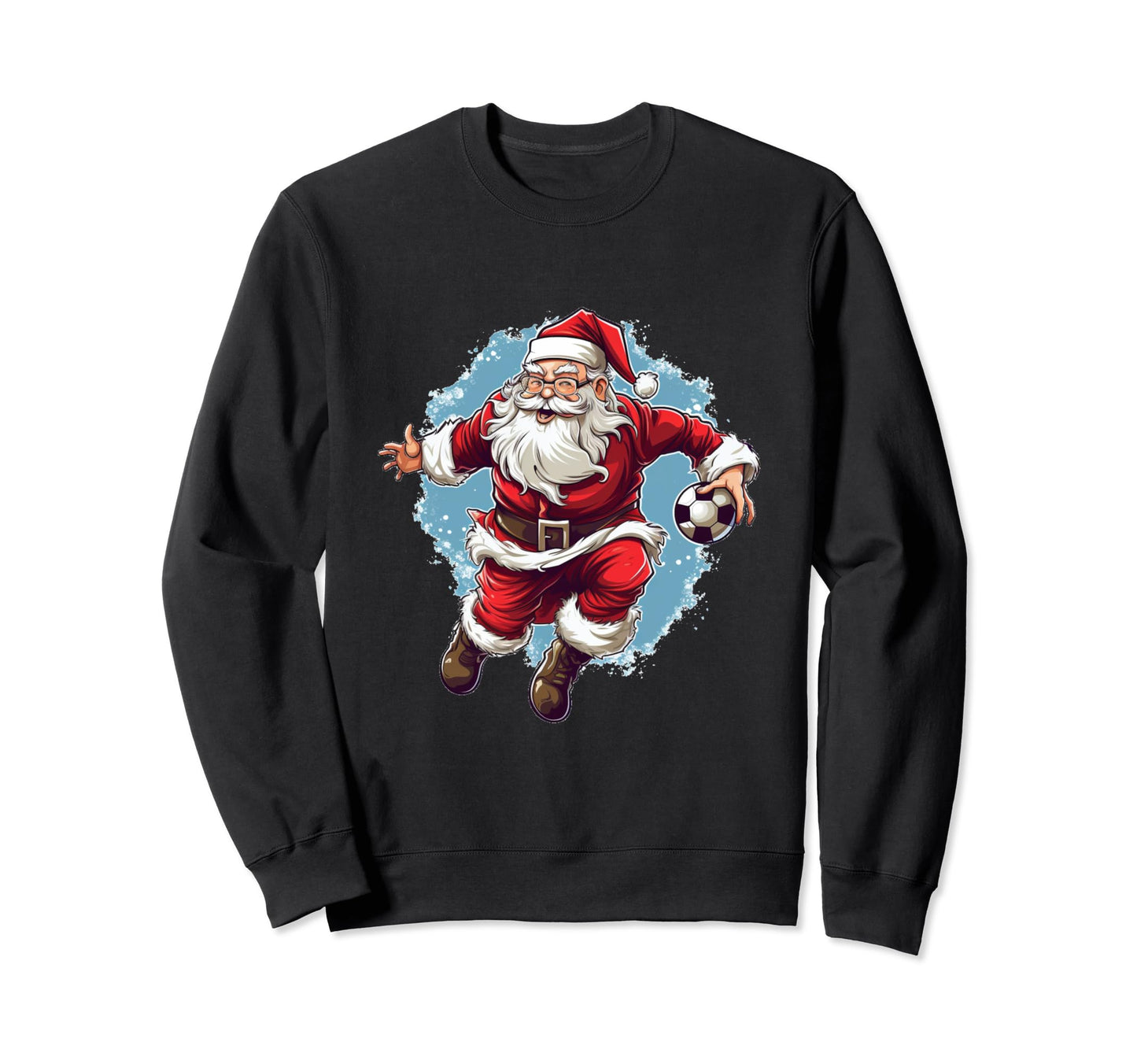 Santas Claus Playing Soccer Sweatshirt - Casual Everyday Wear Unisex - T-Shirt, Sweatshirt, Hoodie