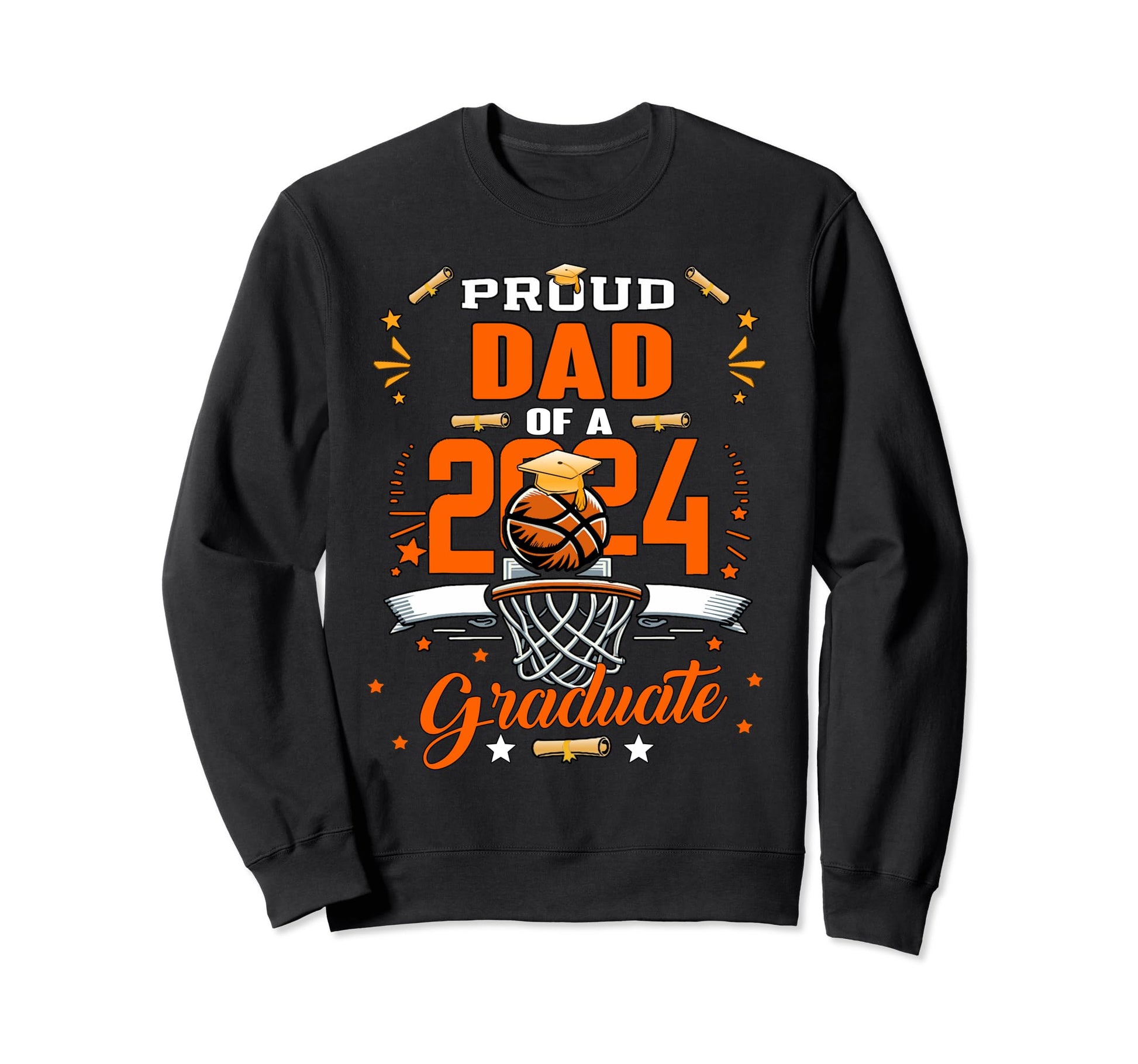 Proud Dad 2024 Senior Basketball Sweatshirt - Minimalist Print Unisex - T-Shirt, Sweatshirt, Hoodie