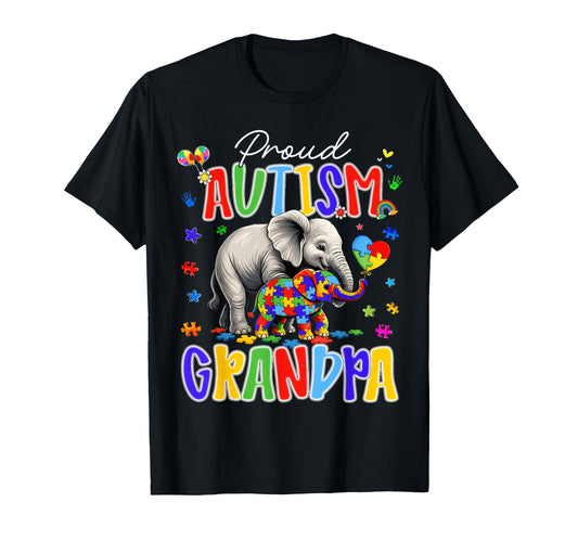 Autism Awareness Proud Autism Grandpa T-Shirt - Custom Art Print Unisex - T-Shirt, Sweatshirt, Hoodie