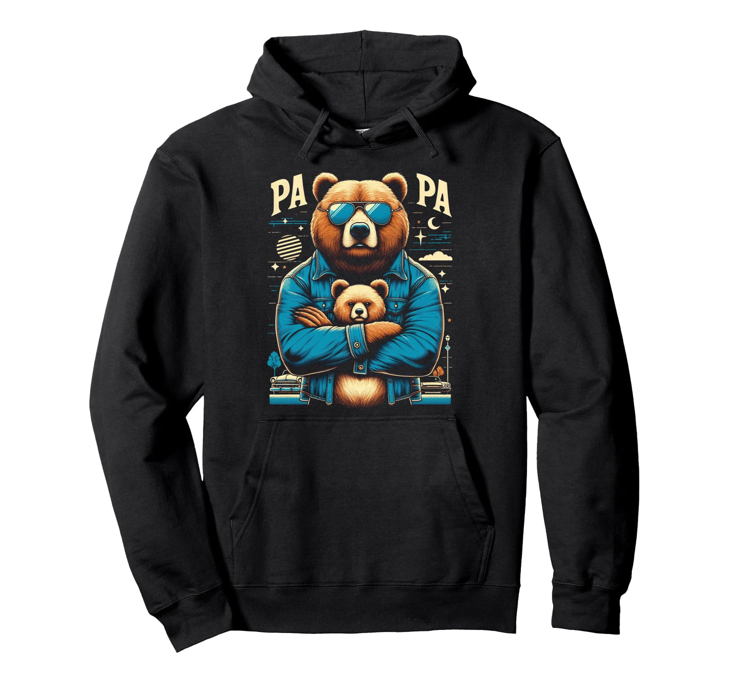 Papa Bear Funny Bears Animal Lover Dad Hoodie - Graphic Print for Adults - T-Shirt, Sweatshirt, Hoodie
