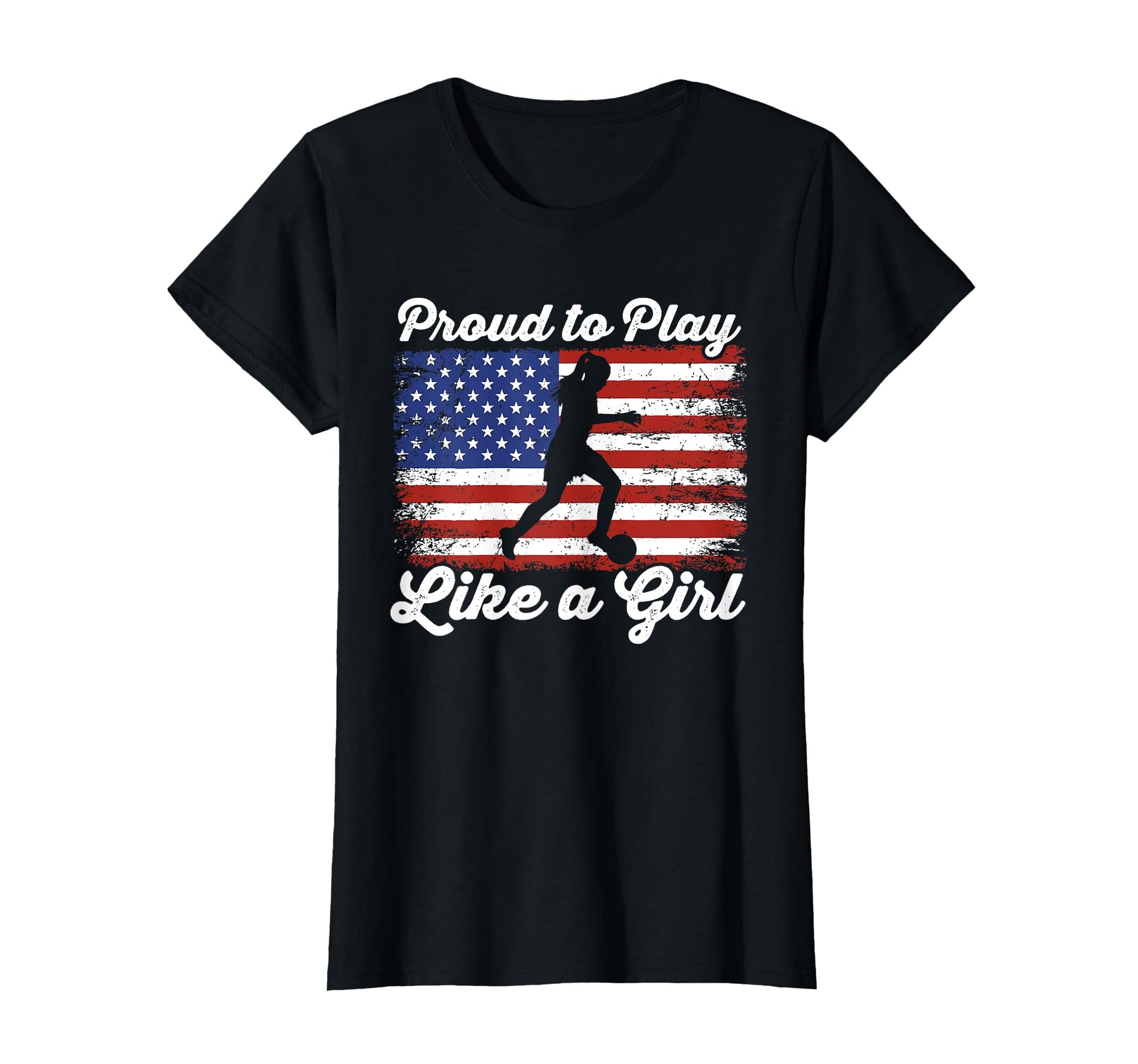 Patriotic American Flag Soccer T-Shirt - Fun Novelty Design Men Women - T-Shirt, Sweatshirt, Hoodie