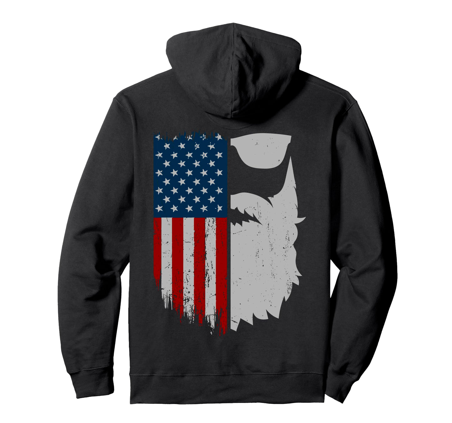 Patriotic Bearded Sunglasses Us Flag Dad Hoodie - Novelty Apparel Unisex - T-Shirt, Sweatshirt, Hoodie