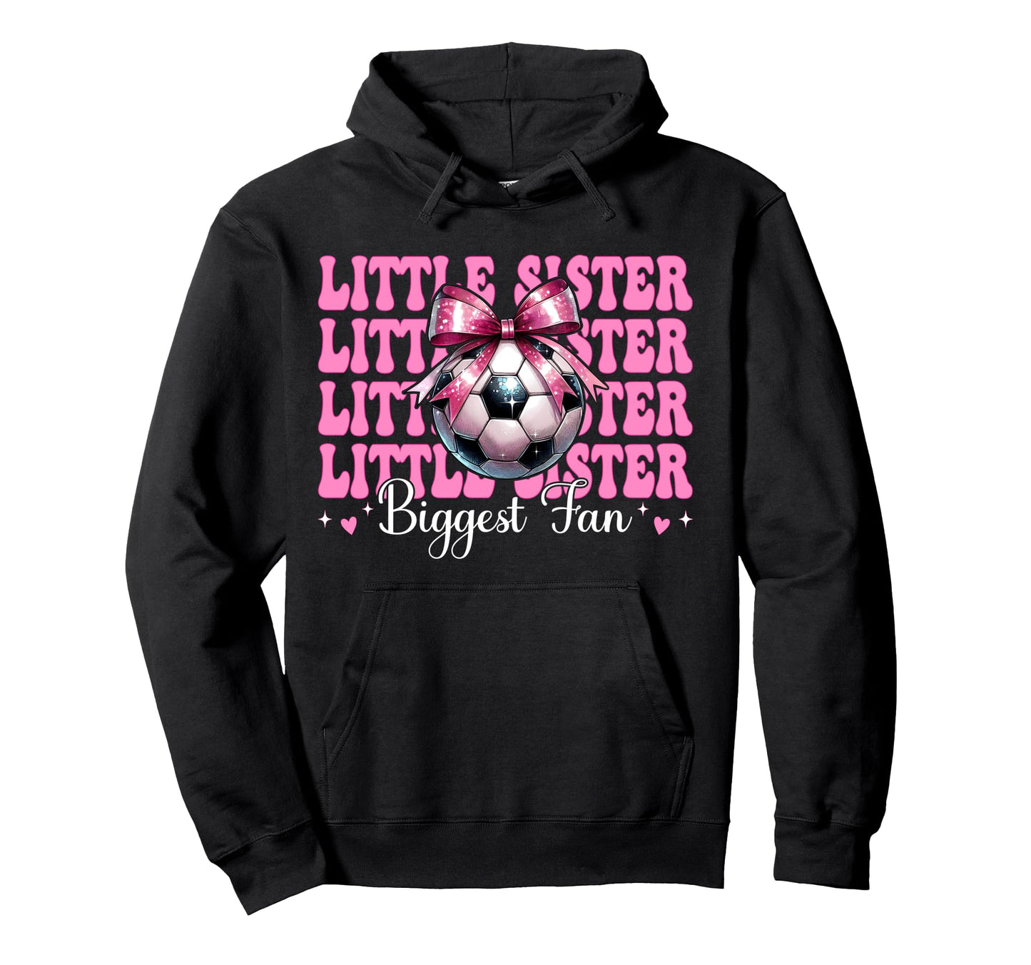 Soccer Sister Soccer Coquette Little Hoodie - Aesthetic Graphic for Adults - T-Shirt, Sweatshirt, Hoodie