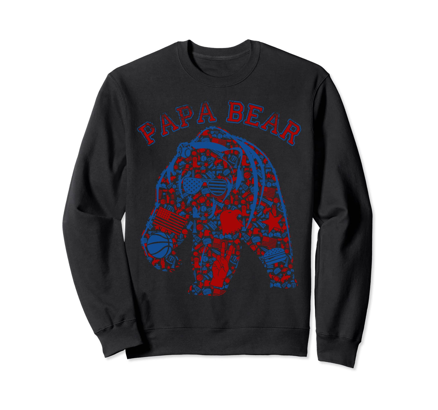 Usa Flag American Papa Bear Tank Sweatshirt - Minimalist Print for Adults - T-Shirt, Sweatshirt, Hoodie