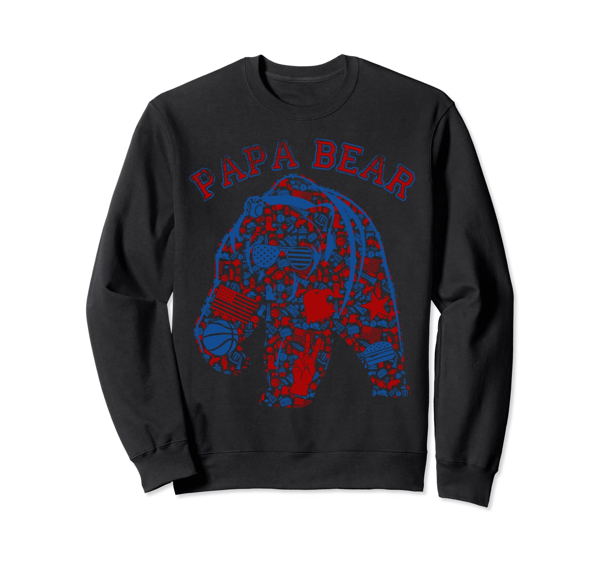 Usa Flag American Papa Bear Tank Sweatshirt - Minimalist Print for Adults - T-Shirt, Sweatshirt, Hoodie