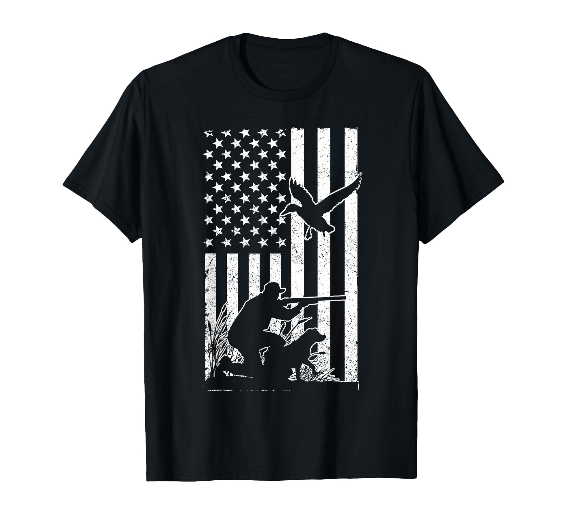 Duck Hunting Usa Flag Waterfowl Geese T-Shirt - Unique Graphic Men Women - T-Shirt, Sweatshirt, Hoodie