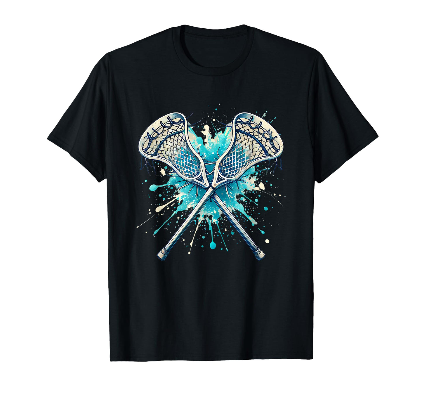 Lacrosse Splash Player Crossed Sticks T-Shirt - Novelty Apparel Men Women - T-Shirt, Sweatshirt, Hoodie