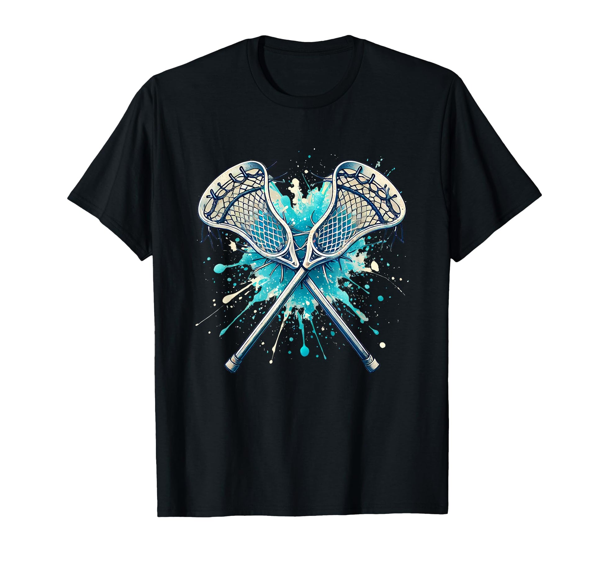 Lacrosse Splash Player Crossed Sticks T-Shirt - Novelty Apparel Men Women - T-Shirt, Sweatshirt, Hoodie