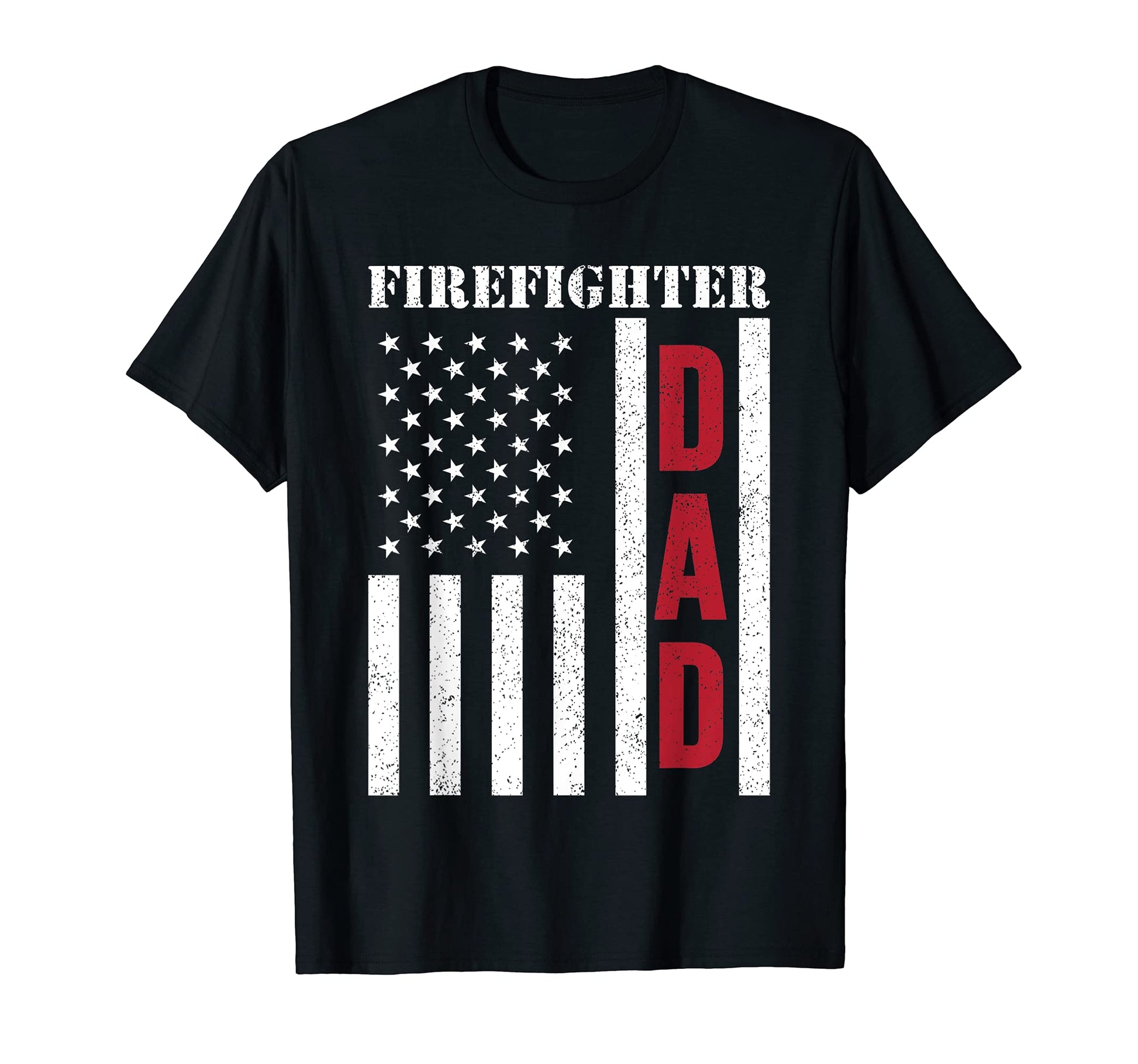 Mens Firefighter Gift Dad American Flag T-Shirt - Graphic Print for Adults - T-Shirt, Sweatshirt, Hoodie