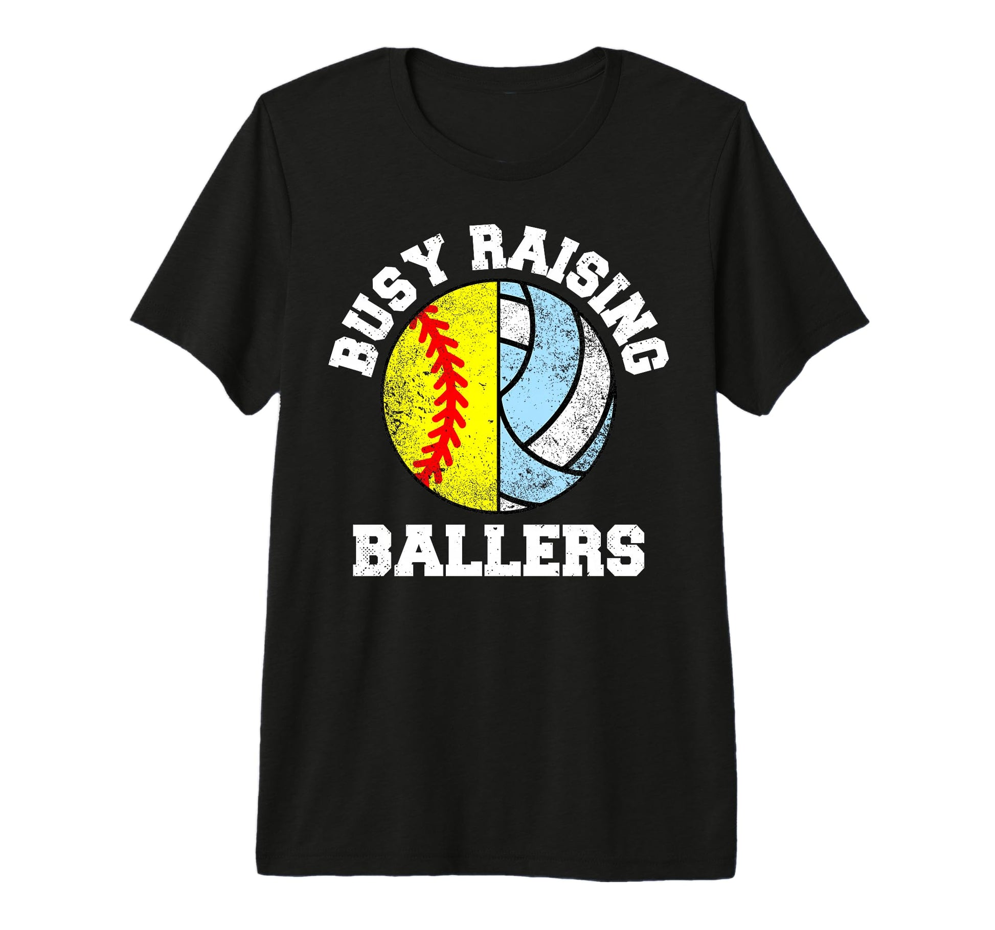 Busy Raising Ballers Funny Softball T-Shirt - Custom Art Print for Adults - T-Shirt, Sweatshirt, Hoodie