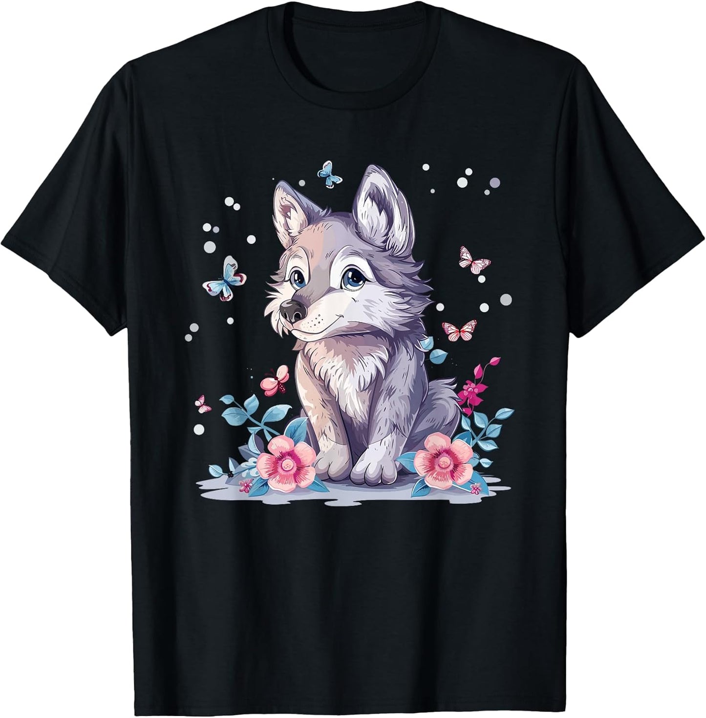 Colorful Wolf Art I Cartoon Wolf Unisex T-shirt, Sweatshirt, Hoodie, Long Sleeve Tee - T-Shirt, Sweatshirt, Hoodie