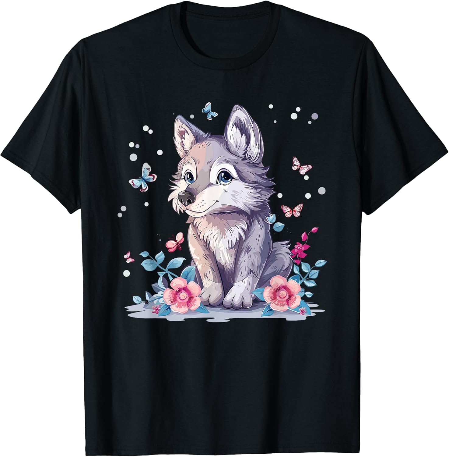 Colorful Wolf Art I Cartoon Wolf Unisex T-shirt, Sweatshirt, Hoodie, Long Sleeve Tee - T-Shirt, Sweatshirt, Hoodie