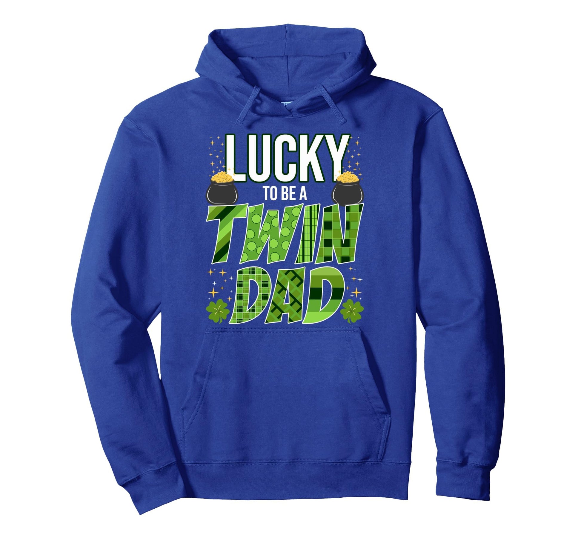 Lucky Twin Dad Shamrock Irish Pride Hoodie - Novelty Apparel for Adults - T-Shirt, Sweatshirt, Hoodie