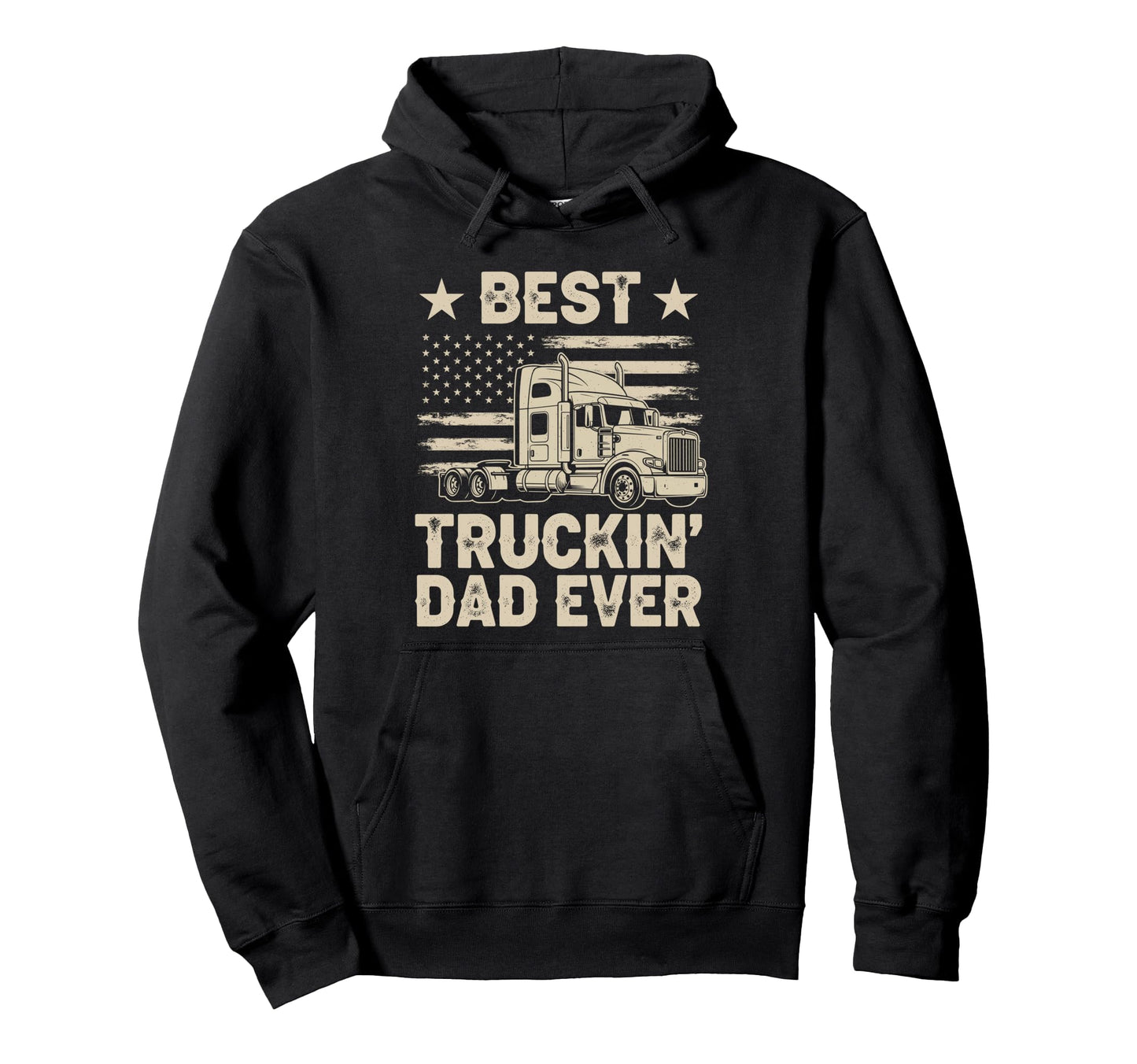 Best Truckin Dad Ever Funny Truck Hoodie - Minimalist Print for Adults - T-Shirt, Sweatshirt, Hoodie