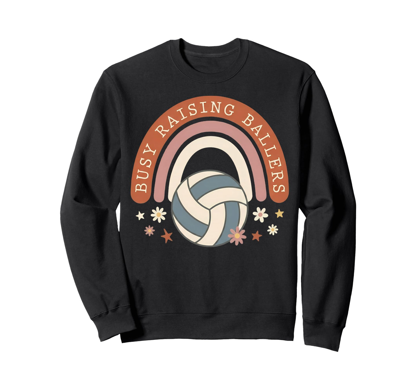 Busy Raising Ballers Boho Rainbow Sweatshirt - Trendy Graphic Unisex - T-Shirt, Sweatshirt, Hoodie
