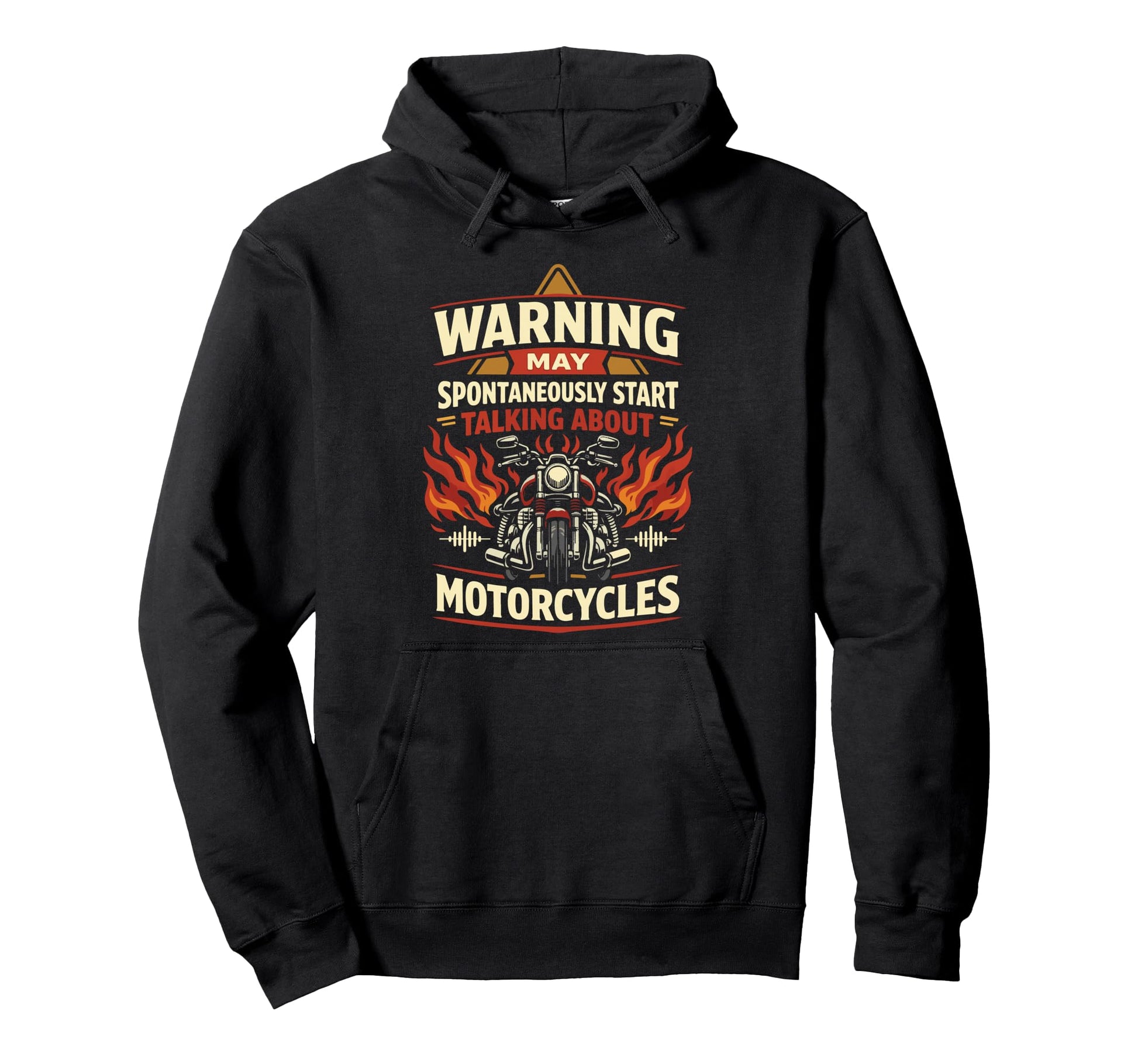 Motorcycle Biker Warning May Hoodie - Unique Graphic for Adults - T-Shirt, Sweatshirt, Hoodie