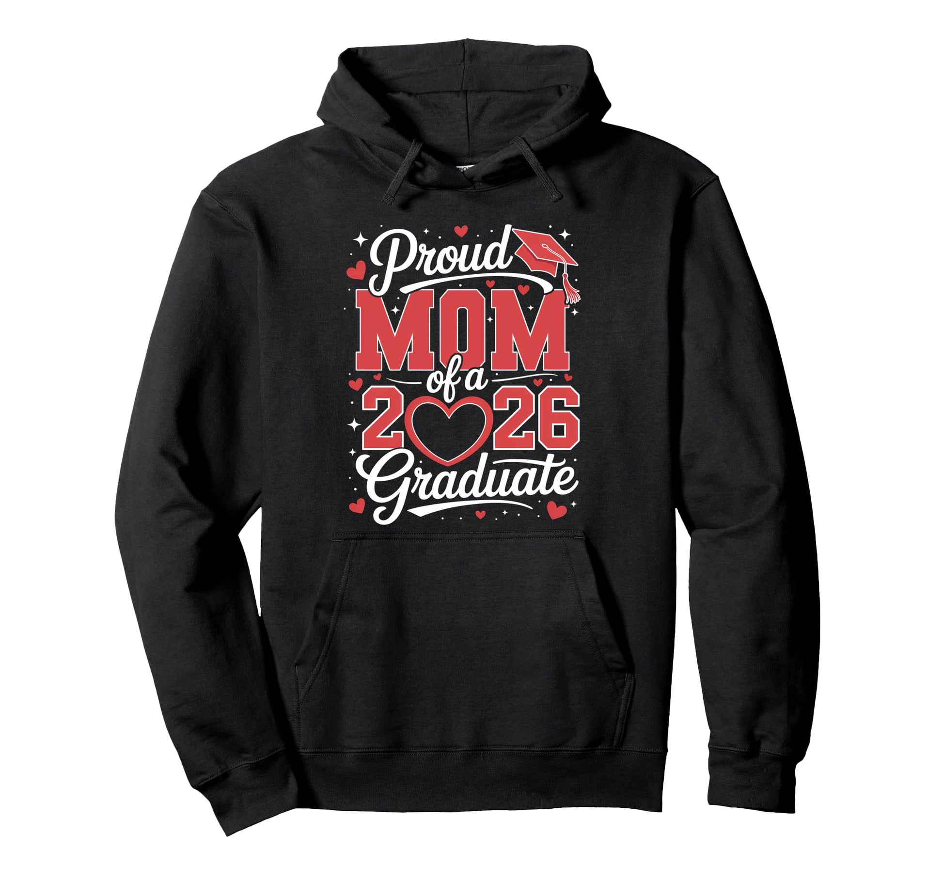 Proud Mom 2026 Graduate Senior Hoodie - Minimalist Print for Adults - T-Shirt, Sweatshirt, Hoodie