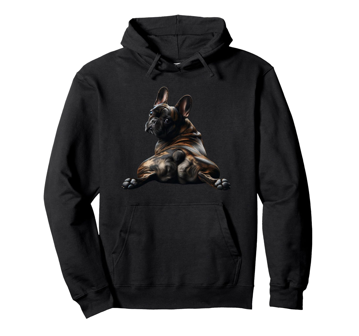 Reverse Brindle French Bulldog Frenchie Hoodie - Unique Graphic for Adults - T-Shirt, Sweatshirt, Hoodie