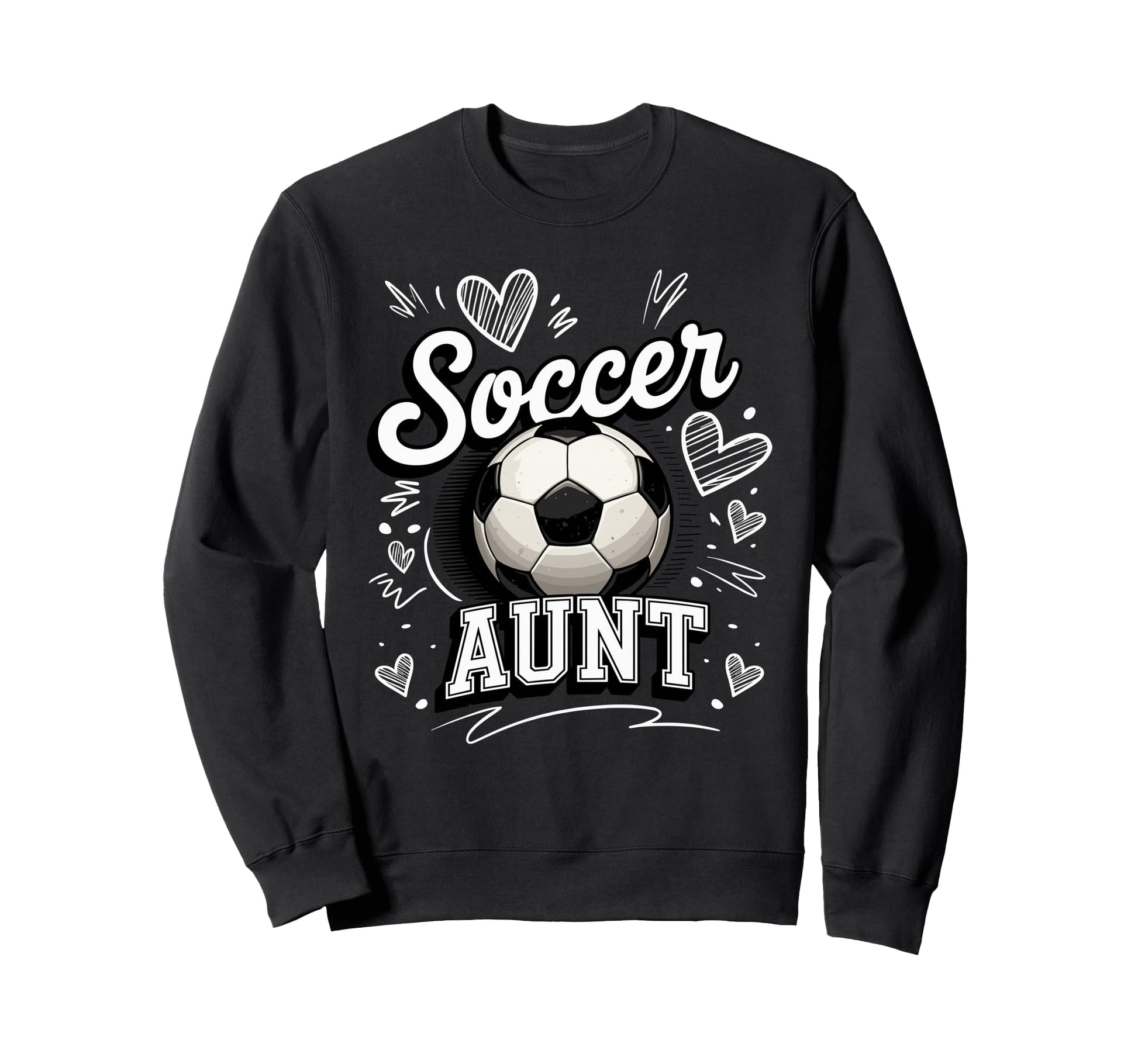 Soccer Aunt Heart Football Sweatshirt - Casual Everyday Wear for Adults - T-Shirt, Sweatshirt, Hoodie