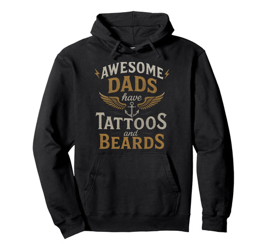 Awesome Dads Funny Tattoos Fathers Day Hoodie - Graphic Print for Adults - T-Shirt, Sweatshirt, Hoodie