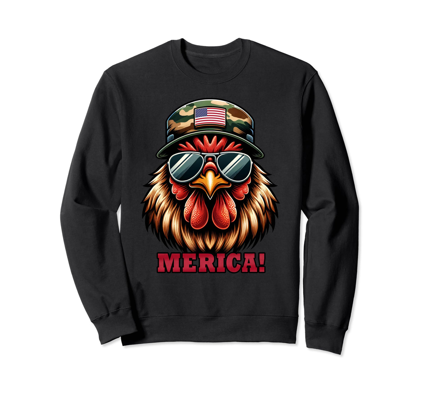 Usa Flag Chicken 4Th July Dad Father Sweatshirt - Trendy Graphic Unisex - T-Shirt, Sweatshirt, Hoodie