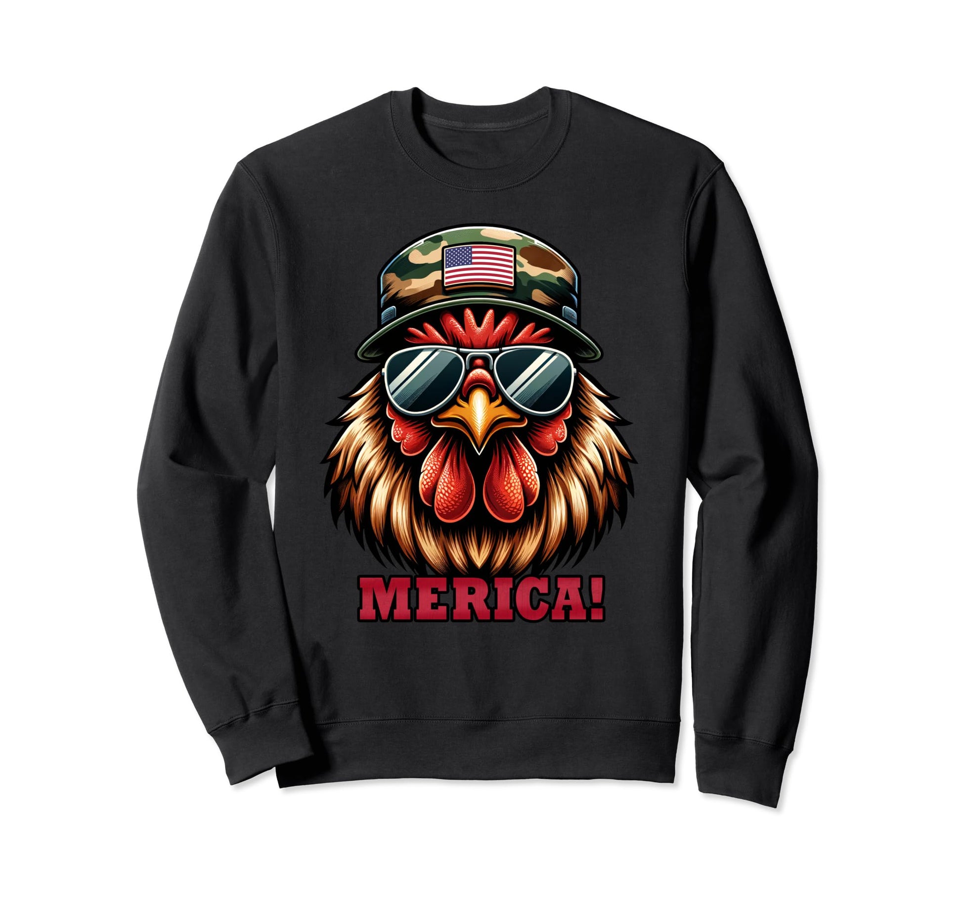 Usa Flag Chicken 4Th July Dad Father Sweatshirt - Trendy Graphic Unisex - T-Shirt, Sweatshirt, Hoodie