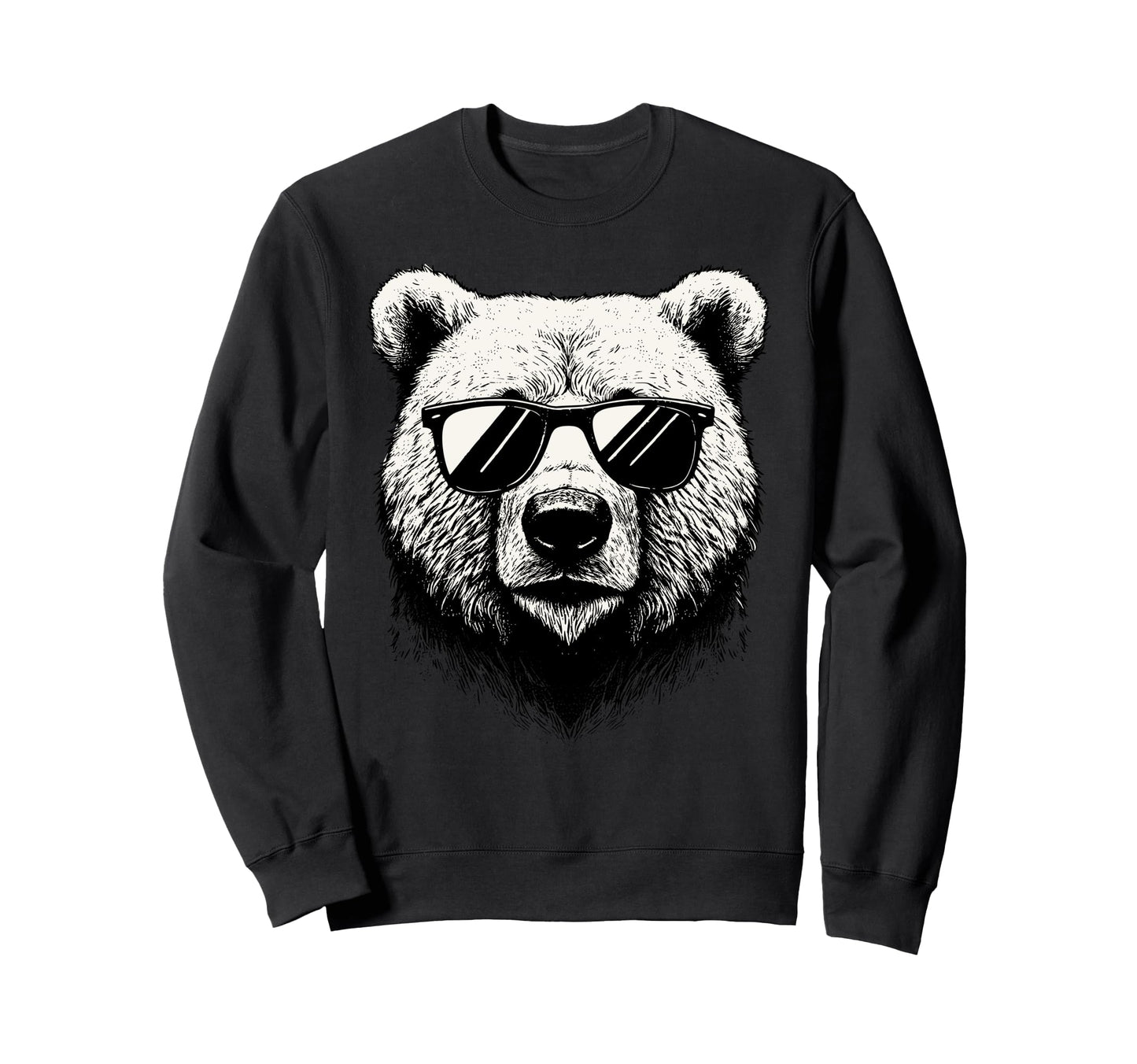 Funny Bear Punk Rock Dad Papa Gifts Sweatshirt - Custom Art Print Men Women - T-Shirt, Sweatshirt, Hoodie