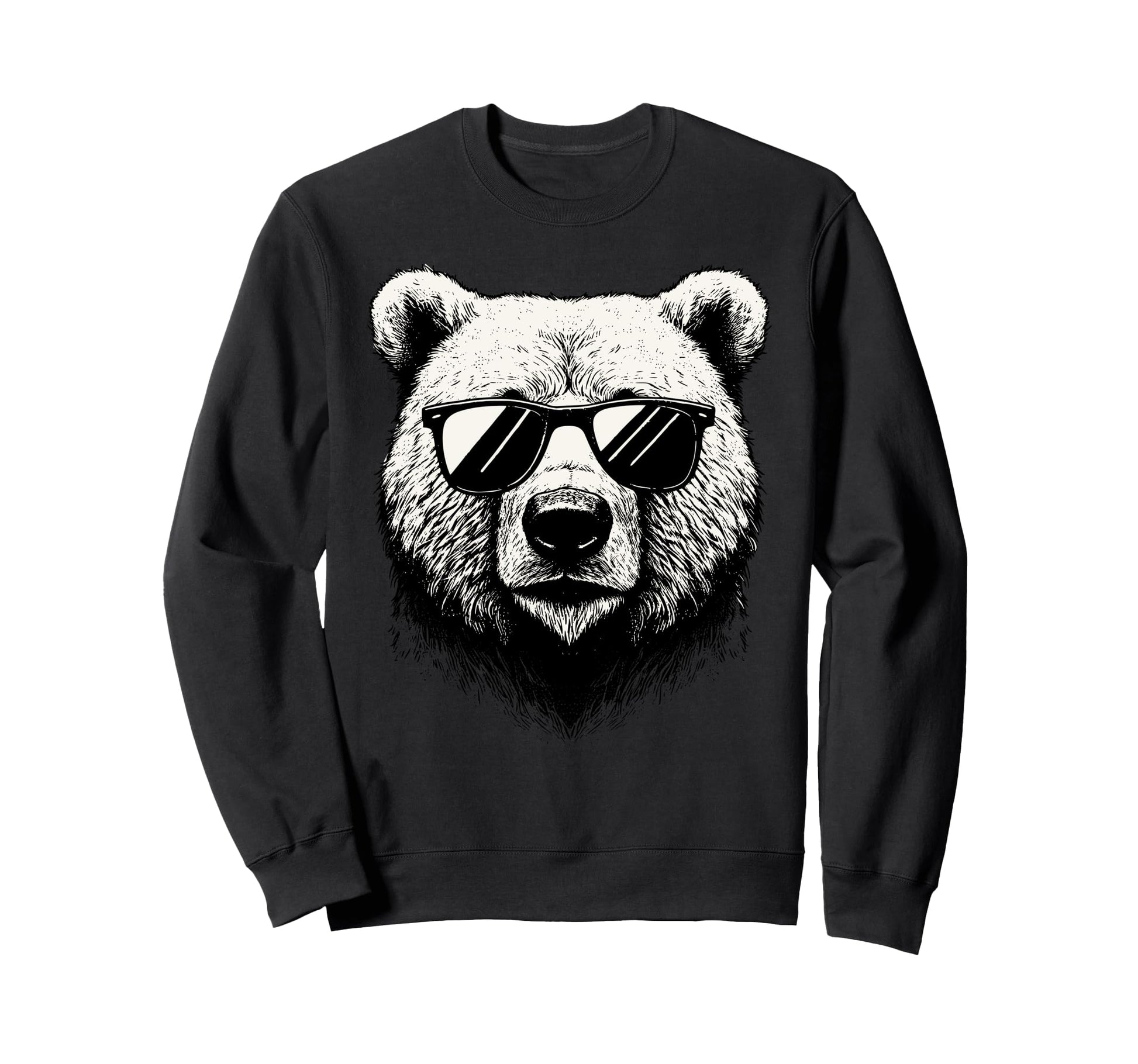 Funny Bear Punk Rock Dad Papa Gifts Sweatshirt - Custom Art Print Men Women - T-Shirt, Sweatshirt, Hoodie