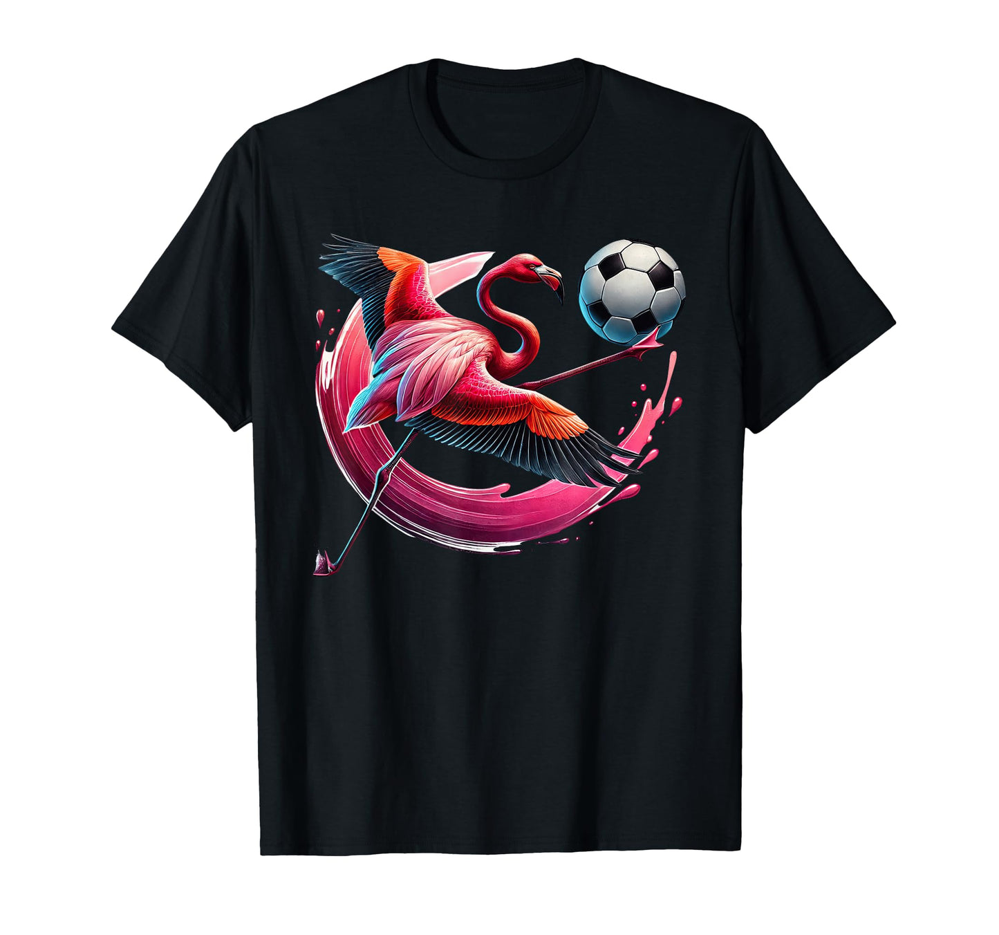 Vibrant Flamingo Soccer Ball Player T-Shirt - Minimalist Print Unisex - T-Shirt, Sweatshirt, Hoodie