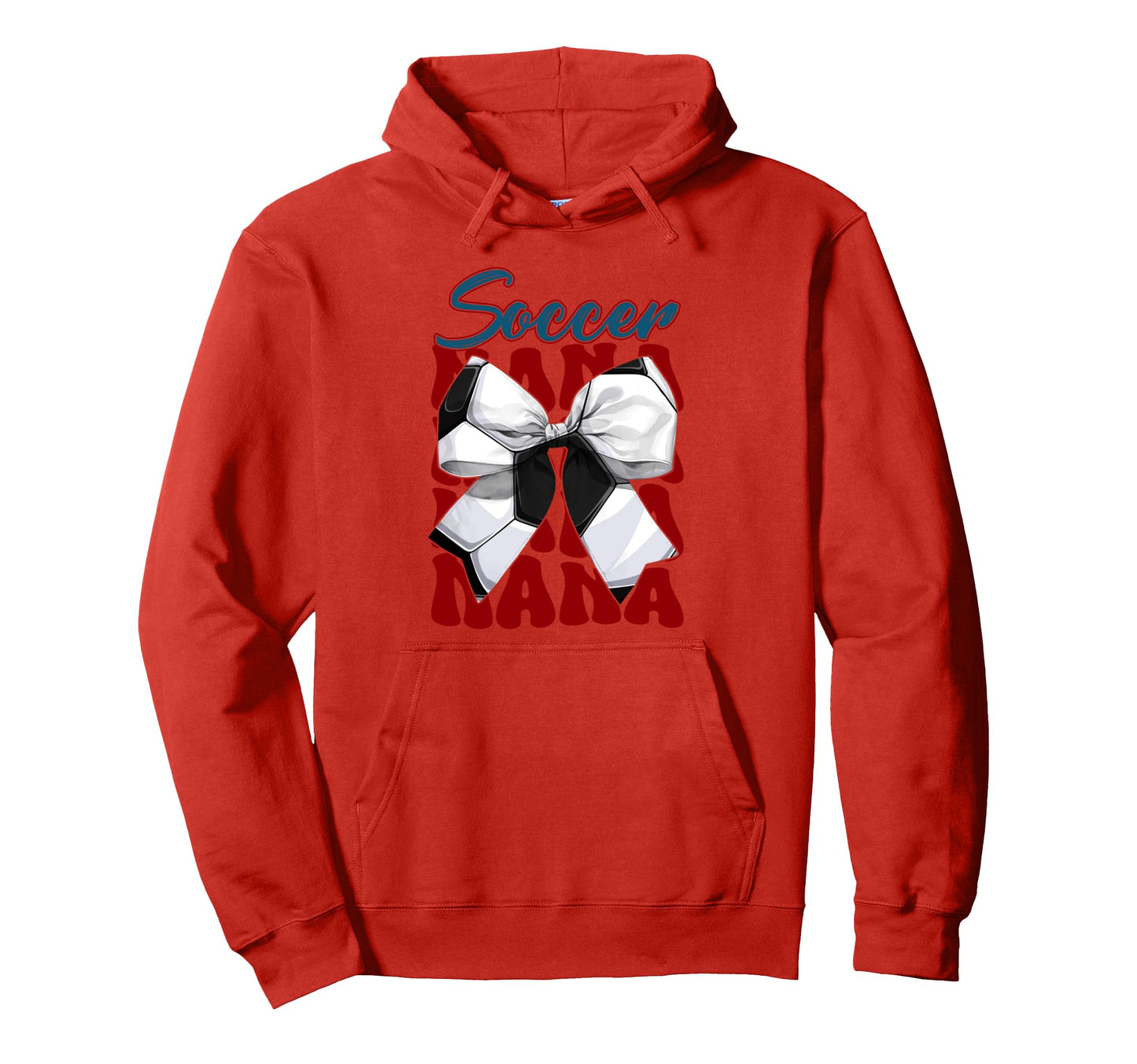 Soccer Nana Bow Soccer Mom Mommy Mothers Hoodie - Minimalist Print Unisex - T-Shirt, Sweatshirt, Hoodie