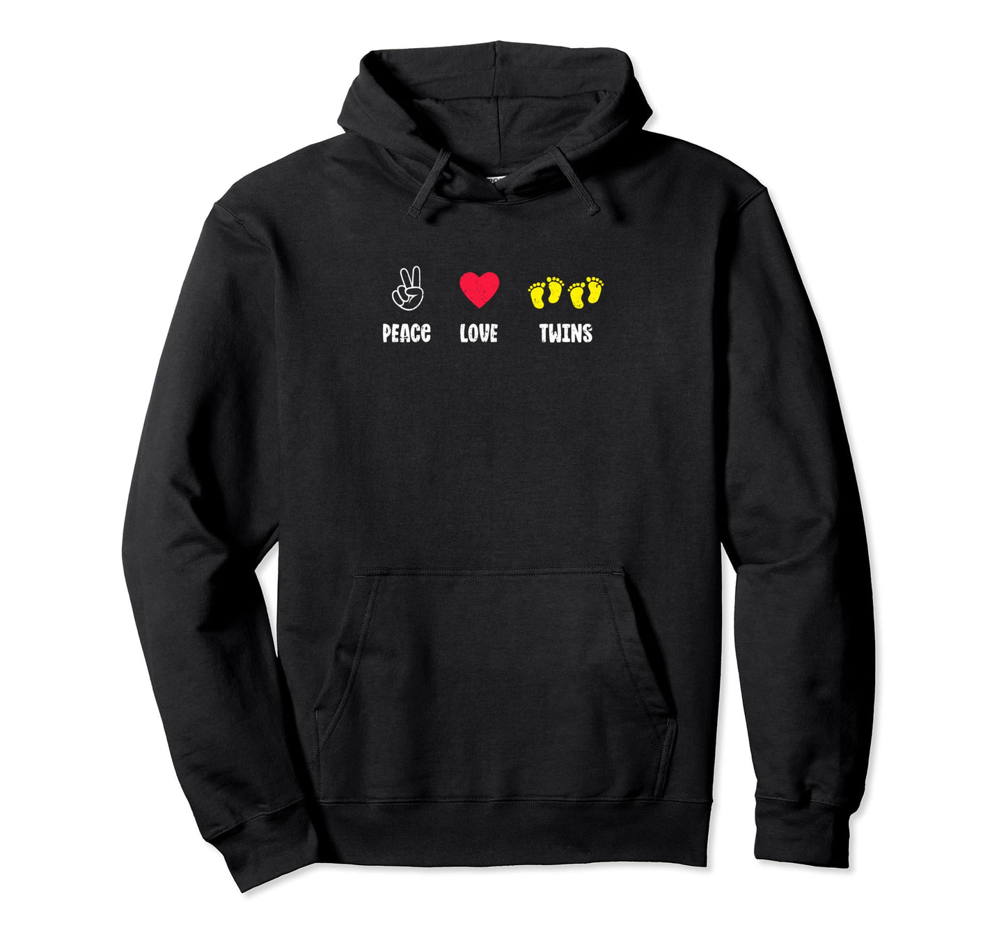 Peace Love Twins Fathers Day Dad Hoodie - Aesthetic Graphic for Adults - T-Shirt, Sweatshirt, Hoodie