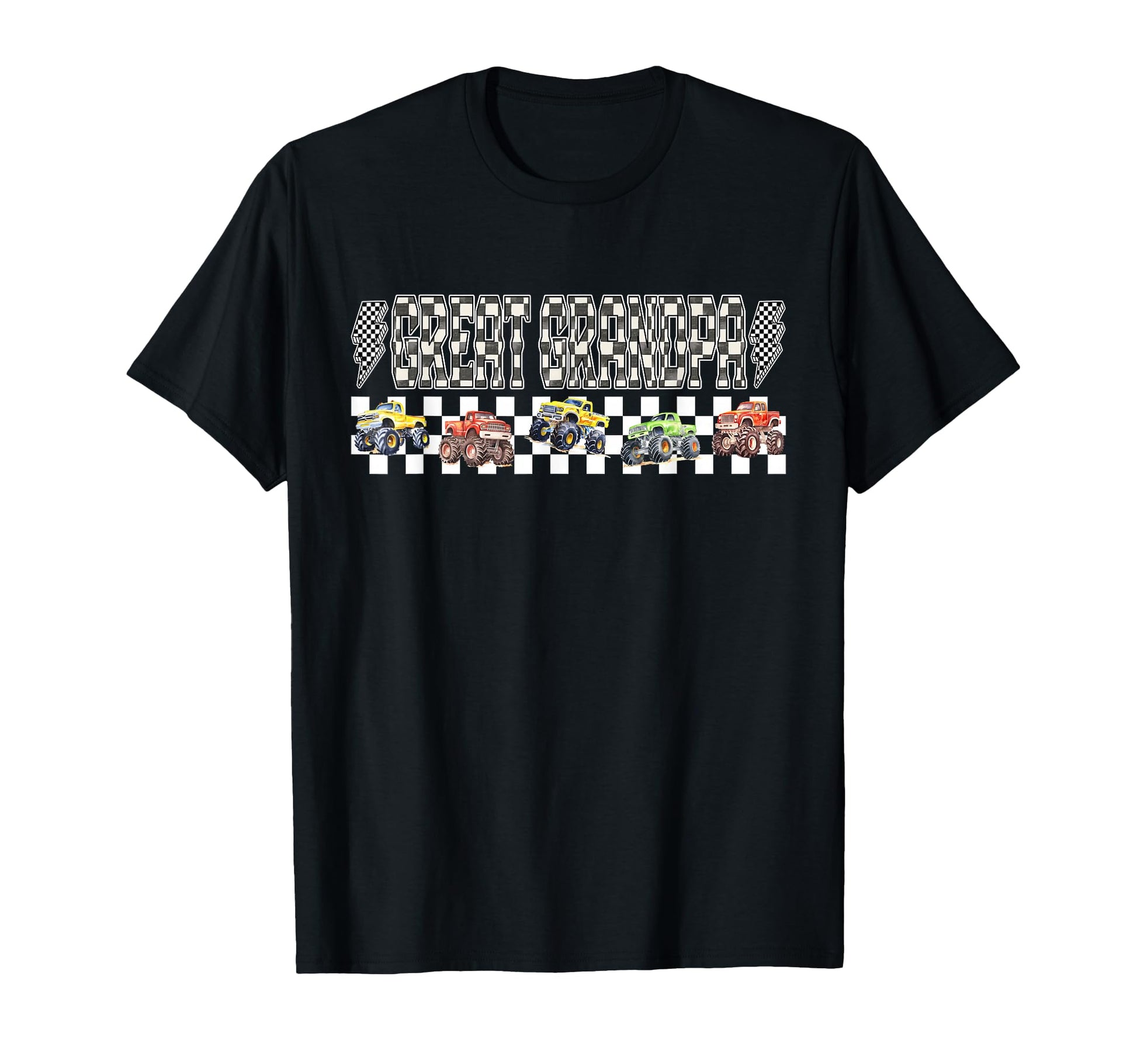 Great Grandpa Monster Truck Family Crew T-Shirt - Graphic Print Unisex - T-Shirt, Sweatshirt, Hoodie