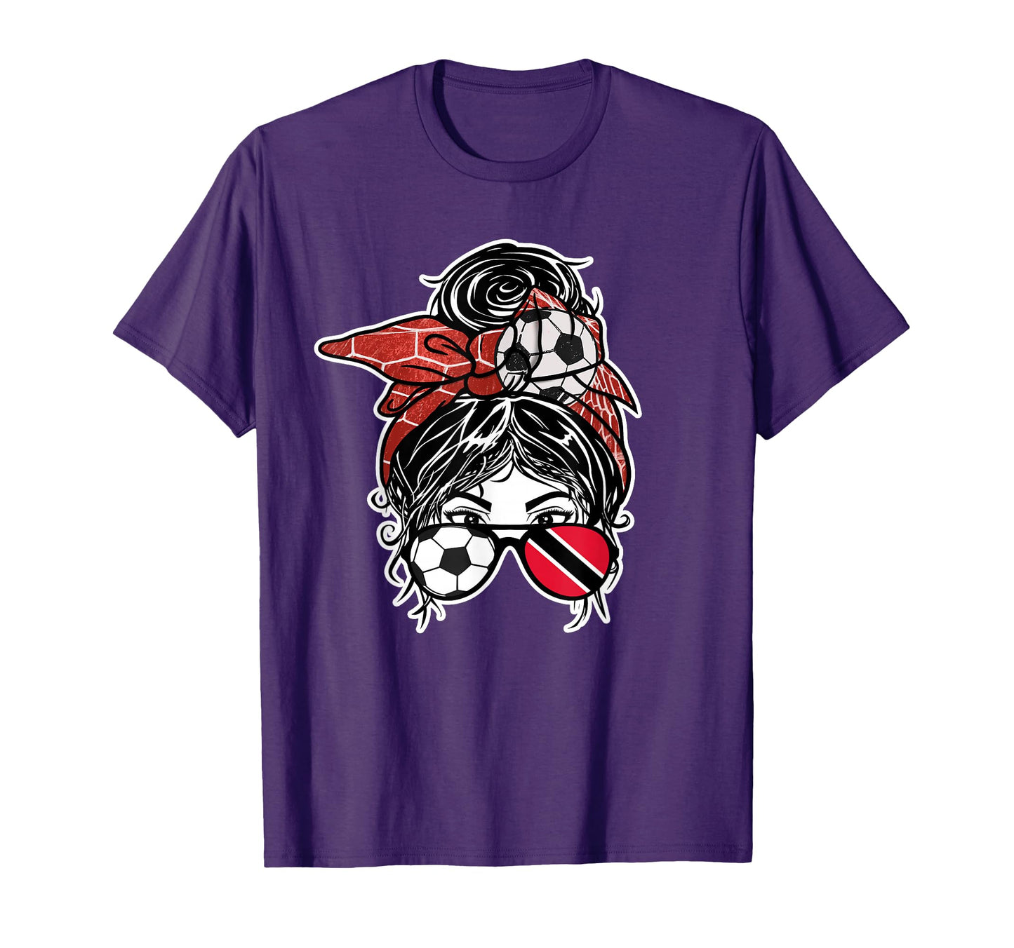 Messy Bun Hair Soccer Trinidad And T-Shirt - Aesthetic Graphic Men Women - T-Shirt, Sweatshirt, Hoodie
