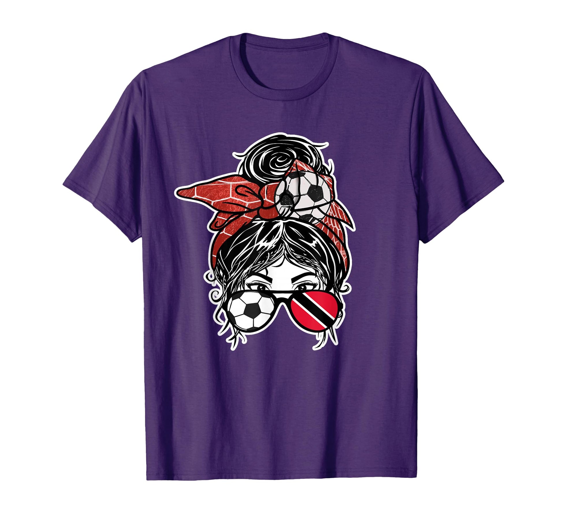 Messy Bun Hair Soccer Trinidad And T-Shirt - Aesthetic Graphic Men Women - T-Shirt, Sweatshirt, Hoodie