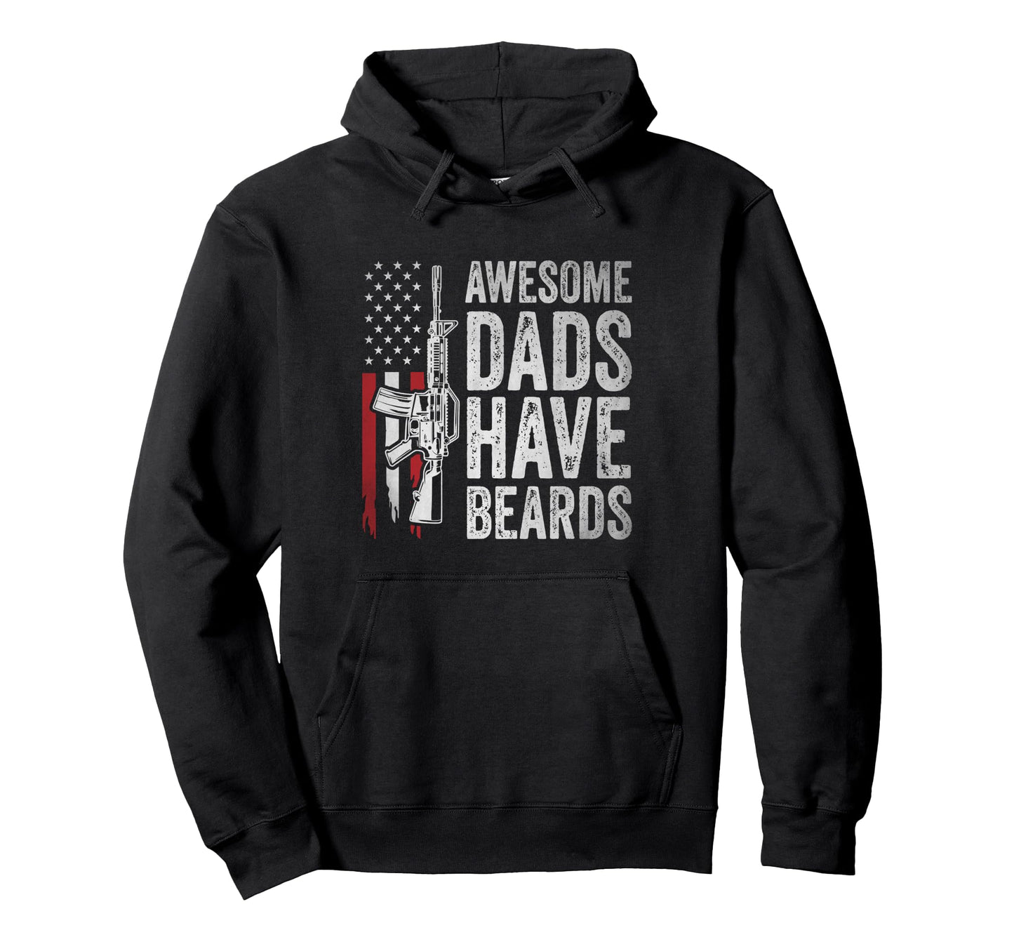 Awesome Dads Have Beards Usa Flag Hoodie - Trendy Graphic Men Women - T-Shirt, Sweatshirt, Hoodie
